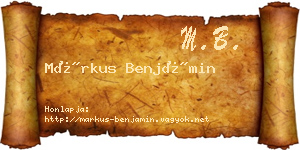Márkus Benjámin névjegykártya